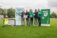 Wolfgang Keusch (Projektarbeit VfL), Ralph-Uwe Schaffert(Vorsitzender NFV), Christof Kiel (Obmann VfL),  Reinhard Stemme(NFV Kreis SHG), Stephan Brandt (Vors. VFL Fußball) (v.links)